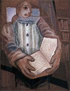 Juan Gris The clown scooped up the book oil painting artist